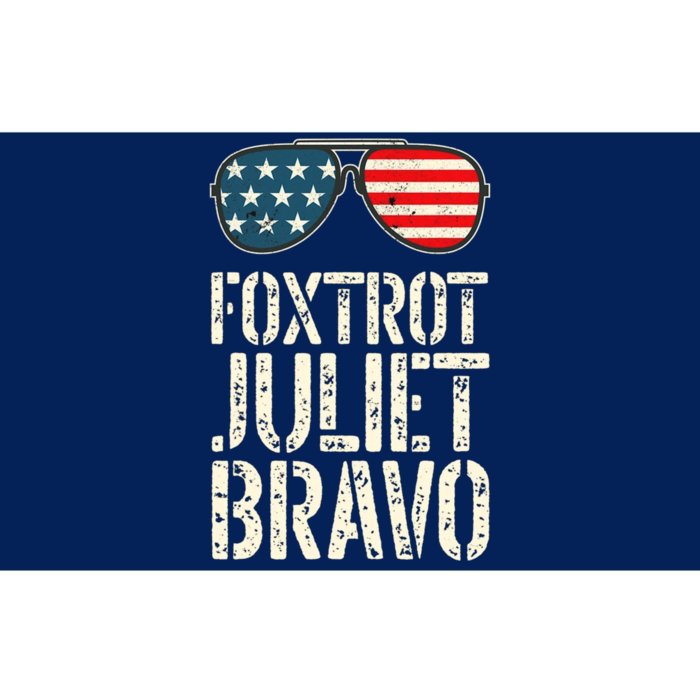 Foxtrot Juliet Bravo Funny Pro America US Flag Sunglasses Bumper Sticker