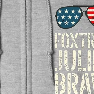 Foxtrot Juliet Bravo Funny Pro America US Flag Sunglasses Full Zip Hoodie