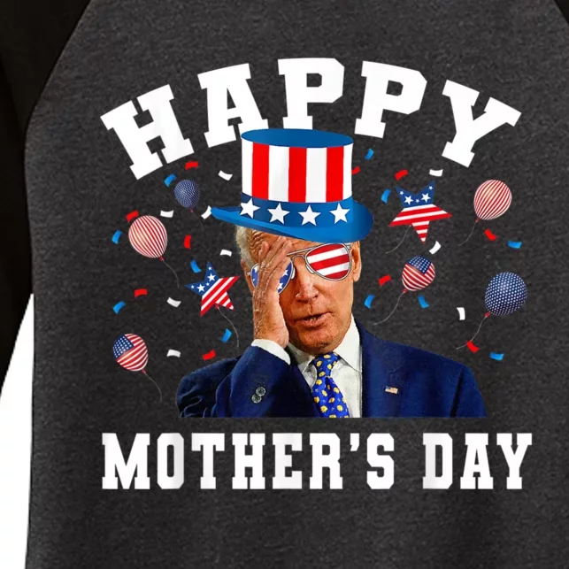 Funny Joe Biden Happy 4th Of July Confused Mother's Day Women's Tri-Blend 3/4-Sleeve Raglan Shirt