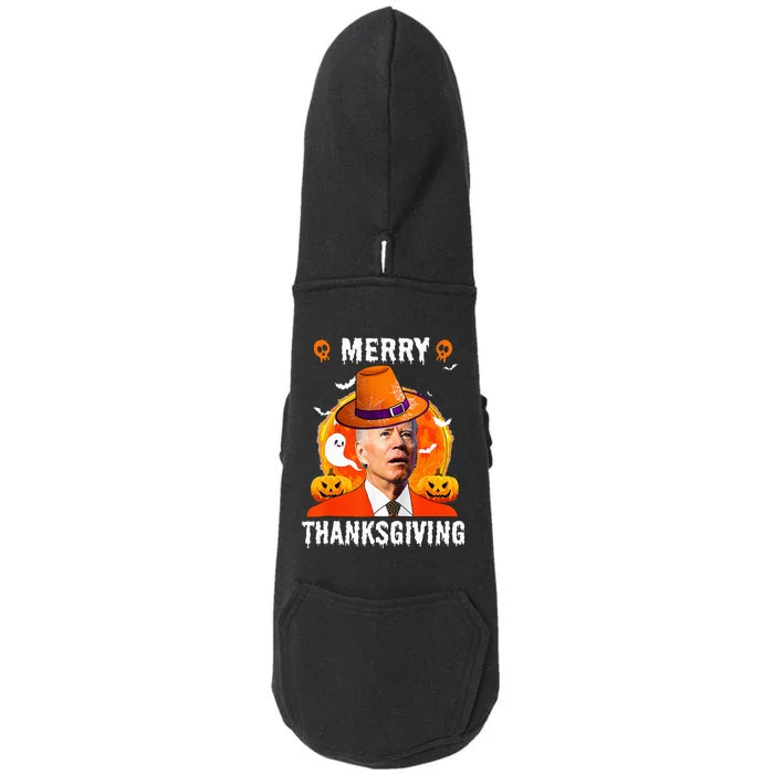 Funny Joe Biden Confused Merry Thanksgiving For Halloween Doggie 3-End Fleece Hoodie