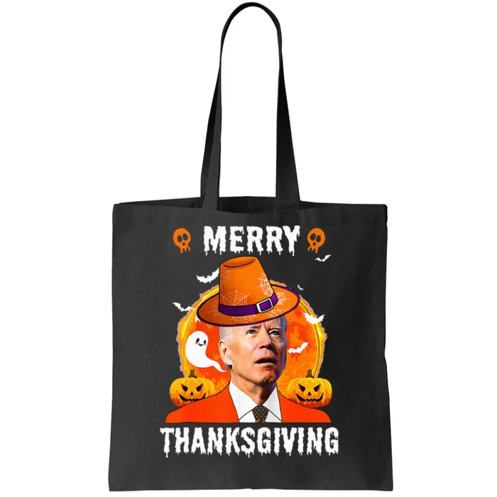 Funny Joe Biden Confused Merry Thanksgiving For Halloween Tote Bag