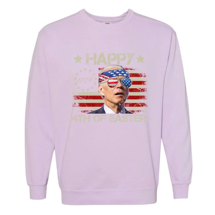 Funny Joe Biden 4th Of July Happy 4th Of Easter Us Flag Gift Garment-Dyed Sweatshirt