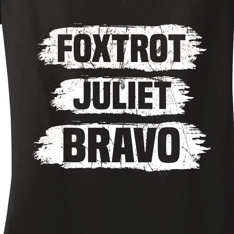 Foxtrot Juliet Bravo FJB Women's V-Neck T-Shirt