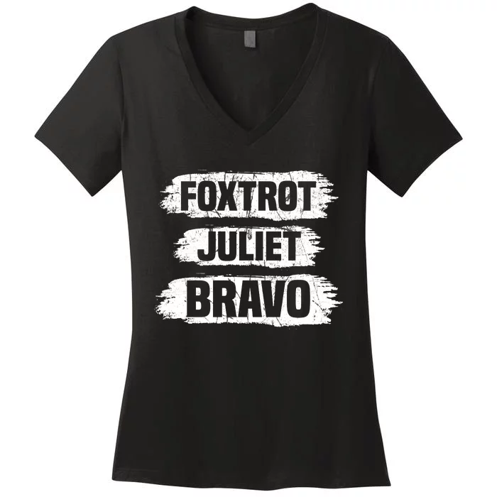 Foxtrot Juliet Bravo FJB Women's V-Neck T-Shirt