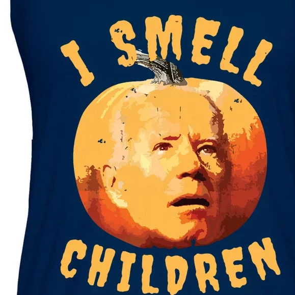 Funny Joe Biden Halloween Pumpkin Confused I Smell Children Ladies Essential Flowy Tank