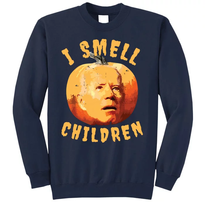 Funny Joe Biden Halloween Pumpkin Confused I Smell Children Tall Sweatshirt