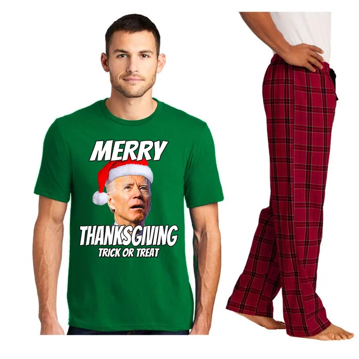 Funny Joe Biden Merry Thanksgiving Trick Or Treat Pajama Set