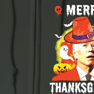 Funny Joe Biden Happy Halloween Merry Thanksgiving 1045 Full Zip Hoodie