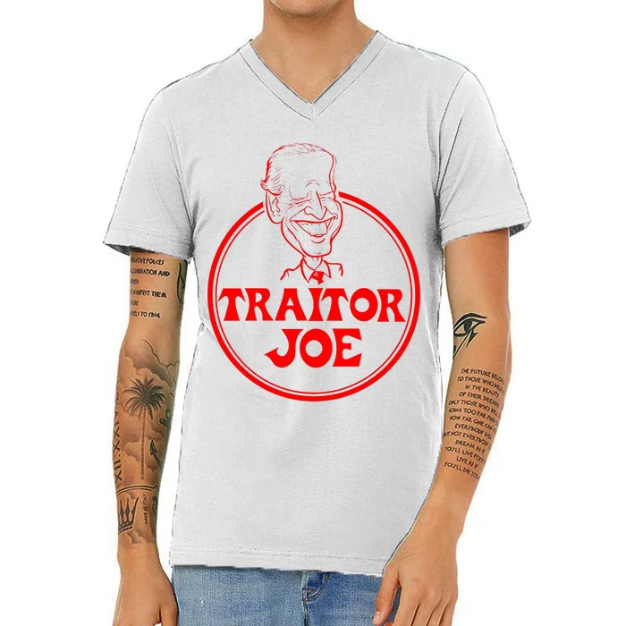 Funny Joe Biden Traitor Joe Design V-Neck T-Shirt