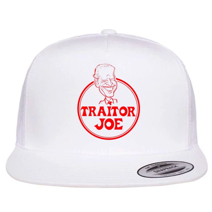 Funny Joe Biden Traitor Joe Design Flat Bill Trucker Hat