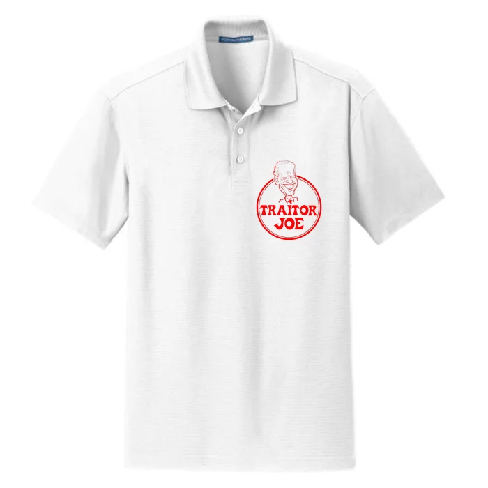 Funny Joe Biden Traitor Joe Design Dry Zone Grid Performance Polo