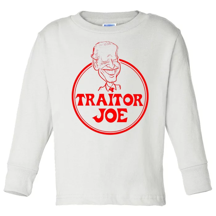 Funny Joe Biden Traitor Joe Design Toddler Long Sleeve Shirt