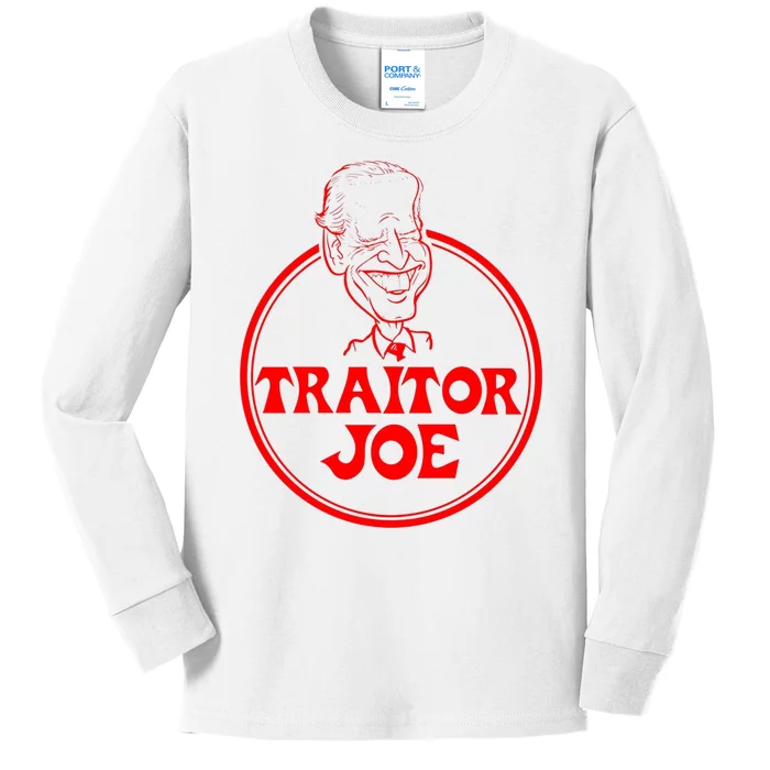 Funny Joe Biden Traitor Joe Design Kids Long Sleeve Shirt