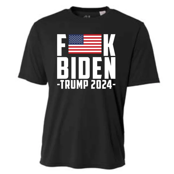 Fuck Joe Biden Donald Trump 2024 Election American Flag Cooling Performance Crew T-Shirt