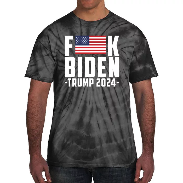 Fuck Joe Biden Donald Trump 2024 Election American Flag Tie-Dye T-Shirt