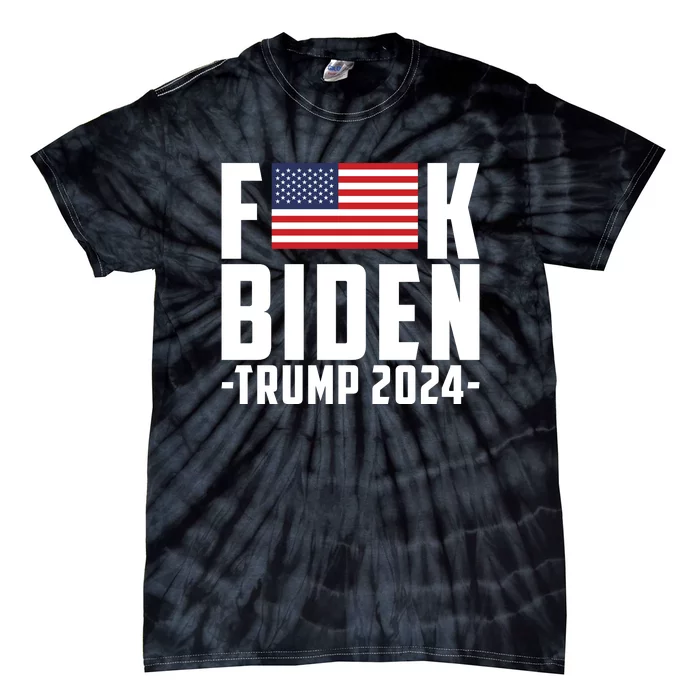 Fuck Joe Biden Donald Trump 2024 Election American Flag Tie-Dye T-Shirt