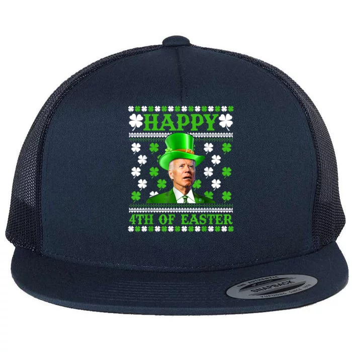 Funny Joe Biden Happy 4th Of July Confused St Patricks Day Gift Flat Bill Trucker Hat