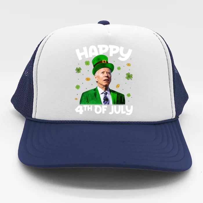 Funny Joe Biden Happy 4th Of July Confused St Patricks Day Meaningful Gift Trucker Hat