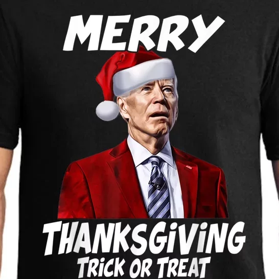 Funny Joe Biden Merry Thanksgiving Trick Or Treat Pajama Set