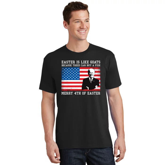 Funny Joe Biden Merry 4th Of Easter Design Fourth Of July T-Shirt