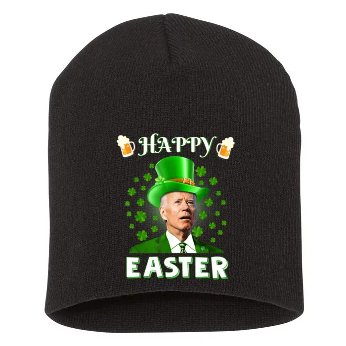 Funny Joe Biden Easter Confused St Patricks Day Short Acrylic Beanie