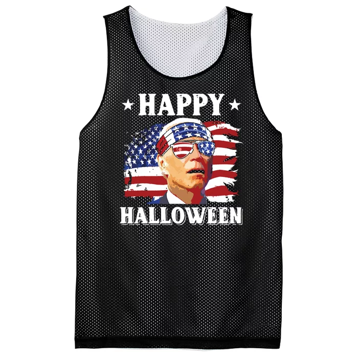 Funny Joe Biden 4th Of July Happy Halloween Mesh Reversible Basketball Jersey Tank