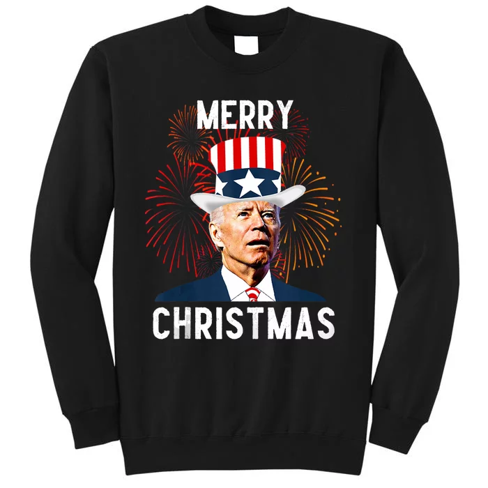 Funny Joe Biden Merry Christmas For Fourth Of July Tank Top Sweatshirt