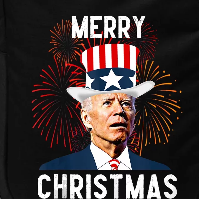 Funny Joe Biden Merry Christmas For Fourth Of July Tank Top Impact Tech Backpack