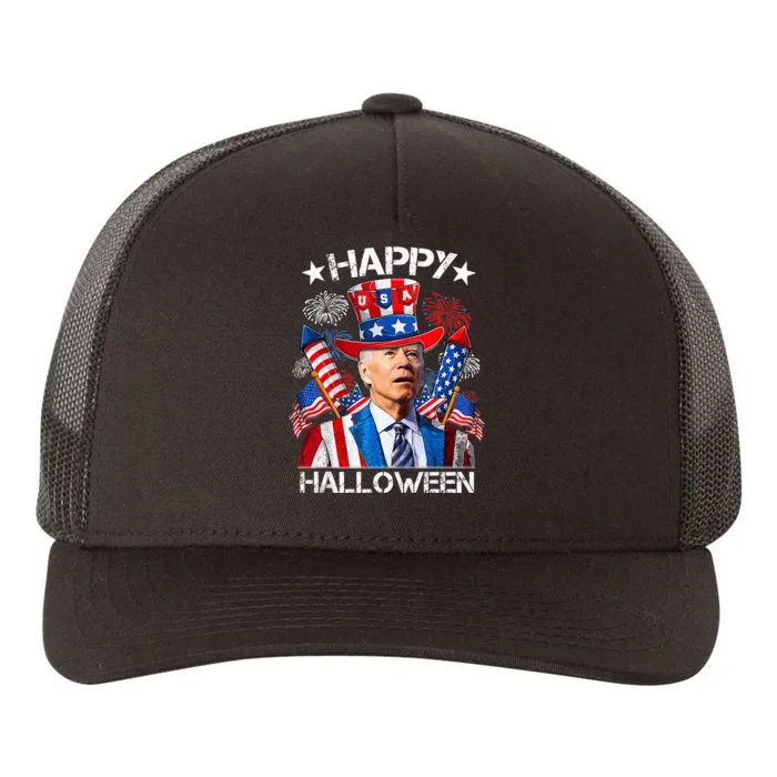 Funny Joe Biden 4th Of July Happy Halloween Firework Yupoong Adult 5-Panel Trucker Hat