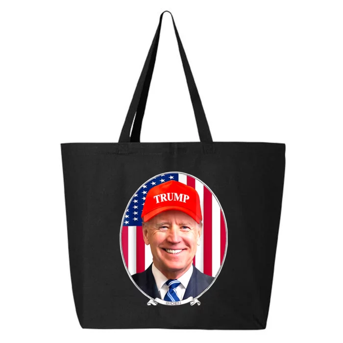 Funny Joe Biden Wearing Hat Trump 25L Jumbo Tote