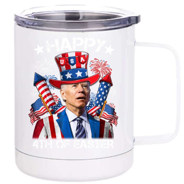 Funny Joe Biden 4th Of July Happy 4th Of Easter Firework Front & Back 12oz Stainless Steel Tumbler Cup