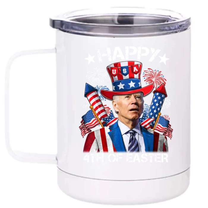 Funny Joe Biden 4th Of July Happy 4th Of Easter Firework Front & Back 12oz Stainless Steel Tumbler Cup