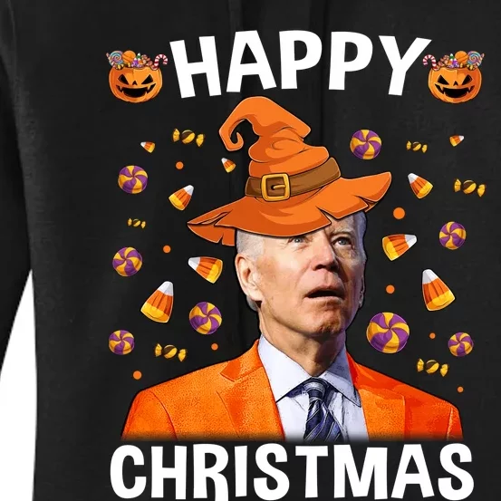 Funny Joe Biden Happy Halloween Happy Christmas Women's Pullover Hoodie