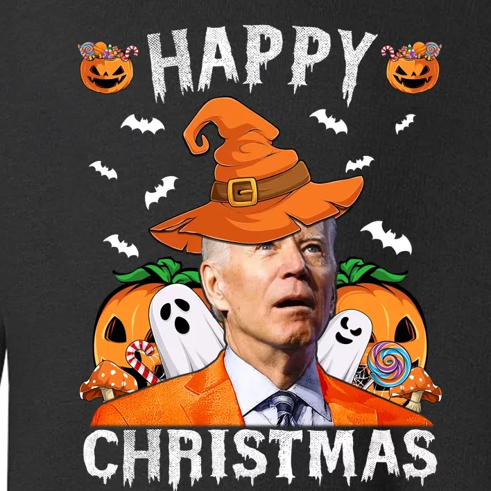 Funny Joe Biden Happy Halloween Happy Christmas Toddler Sweatshirt