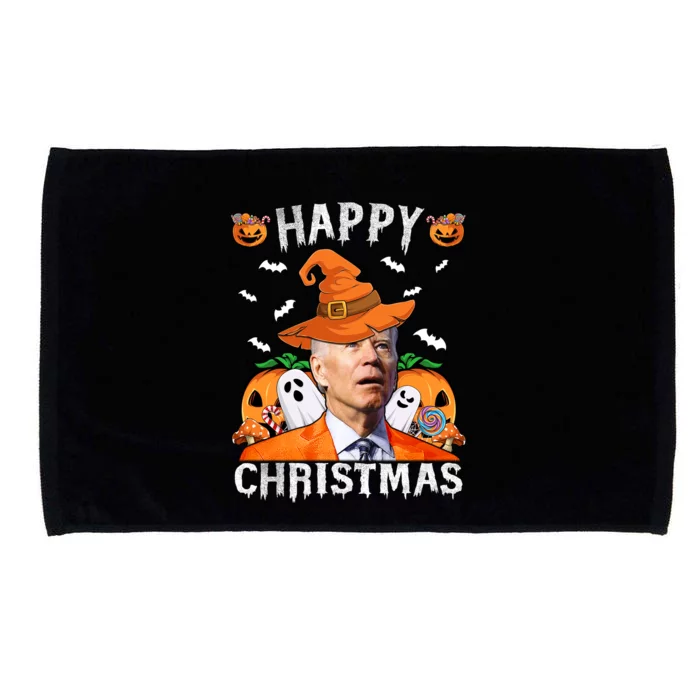 Funny Joe Biden Happy Halloween Happy Christmas Microfiber Hand Towel