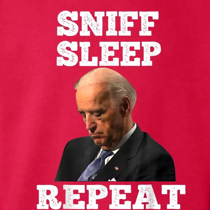 Funny Joe Biden Asleep Sniff Sleep Repeat Anti Biden Liberal Toddler Hoodie