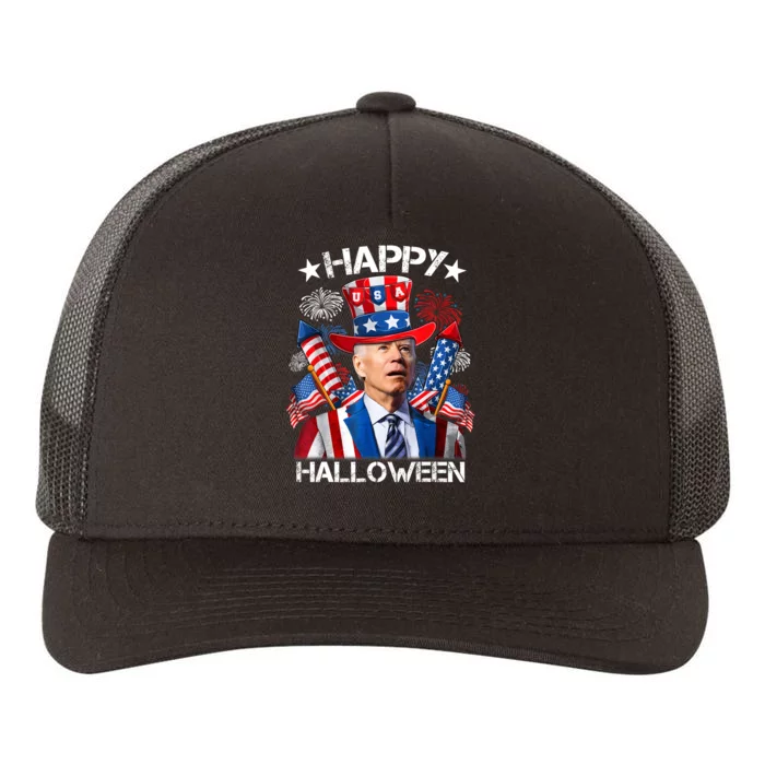 Funny Joe Biden Happy Halloween Confused 4th Of July Yupoong Adult 5-Panel Trucker Hat