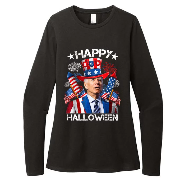 Funny Joe Biden Happy Halloween Confused 4th Of July Womens CVC Long Sleeve Shirt