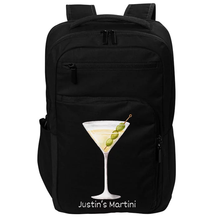 Funny Justin’S Big Martini Drinking Humor Party Impact Tech Backpack