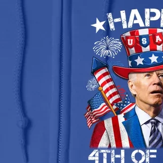 Funny Joe Biden Happy 4th Of July Firework Independence Day Full Zip Hoodie