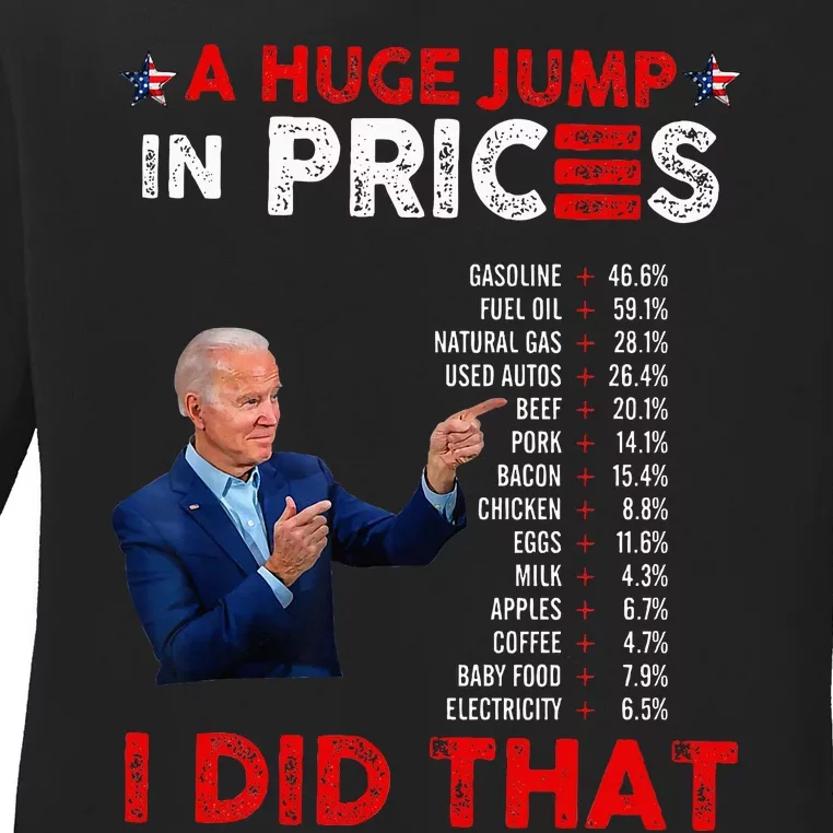 Funny Joe Biden Us Crisis I Did That Anti Biden Liberals Ladies Long Sleeve Shirt