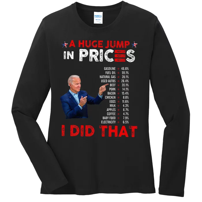 Funny Joe Biden Us Crisis I Did That Anti Biden Liberals Ladies Long Sleeve Shirt