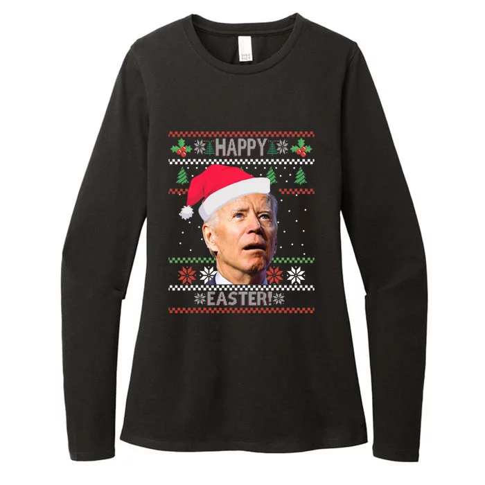 Funny Joe Biden Happy Easter Ugly Christmas Womens CVC Long Sleeve Shirt