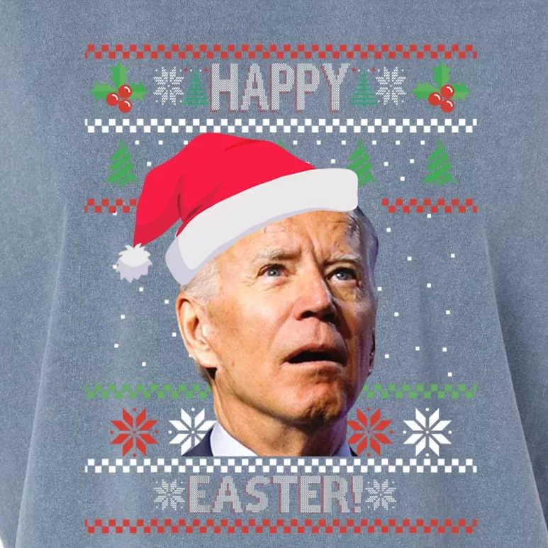 Funny Joe Biden Happy Easter Ugly Christmas Garment-Dyed Women's Muscle Tee