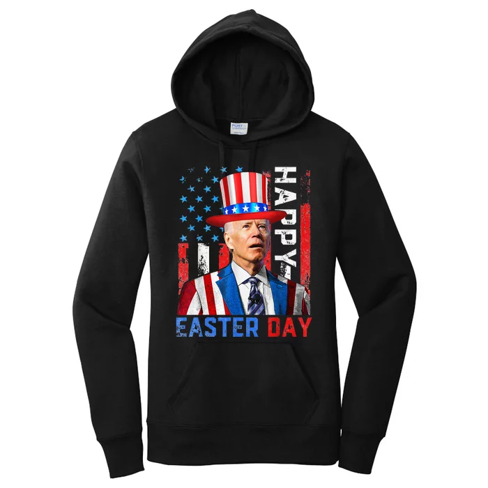 Funny Joe Biden Dazed Happy Easter Day America Flag Women's Pullover Hoodie