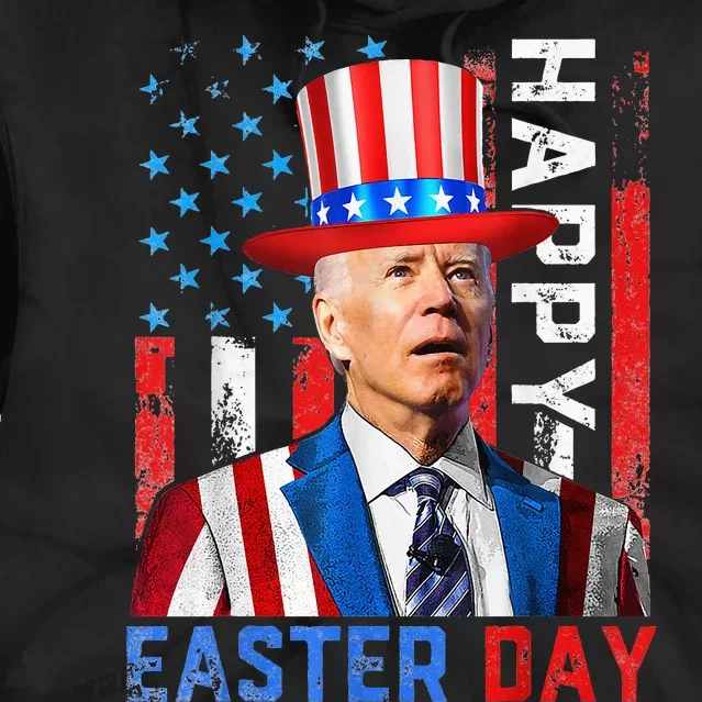 Funny Joe Biden Dazed Happy Easter Day America Flag Tie Dye Hoodie