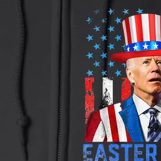 Funny Joe Biden Dazed Happy Easter Day America Flag Full Zip Hoodie