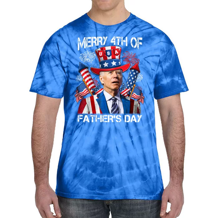 Funny Joe Biden 4th Of July Merry 4th Of Fathers Day USA Tie-Dye T-Shirt