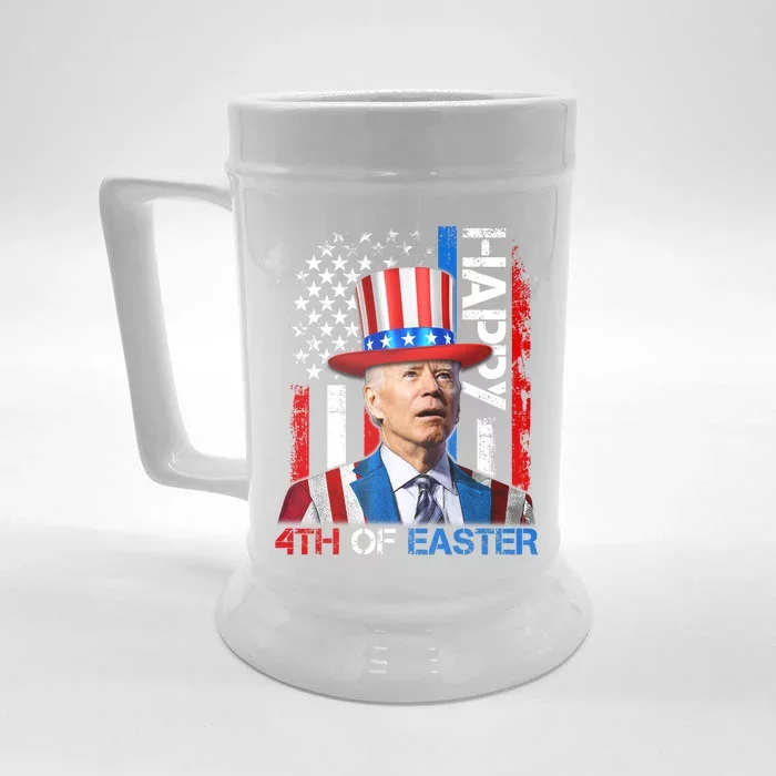 Funny Joe Biden 4th Of July Happy 4th Of Easter Firework Front & Back Beer Stein