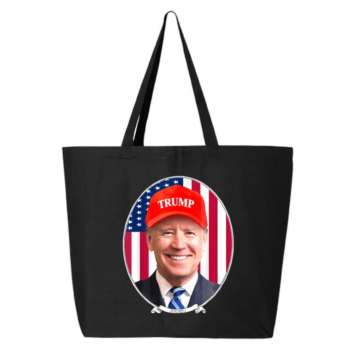 Funny Joe Biden Wearing Hat Trump 25L Jumbo Tote